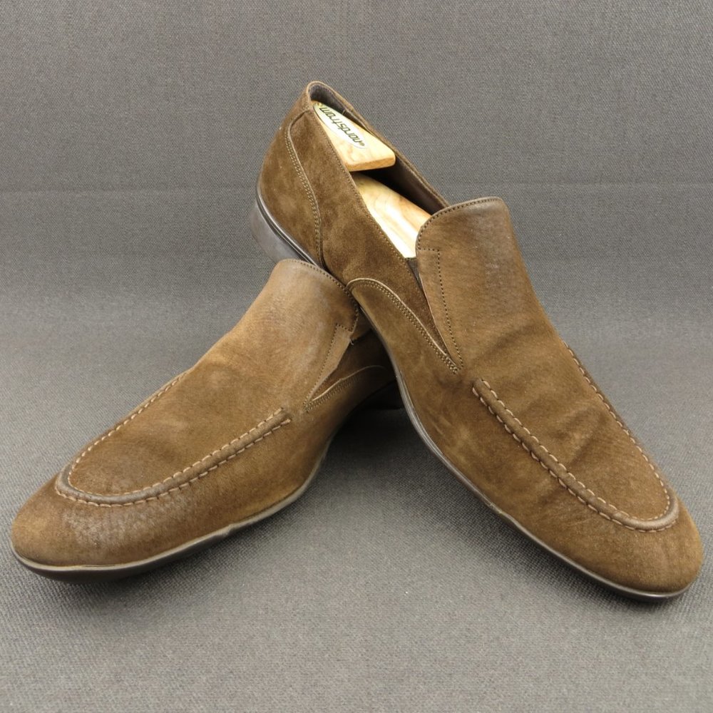DOUCAL'S BROWN NUBUCK SLIP ON LOAFER ITALY *43/9*
